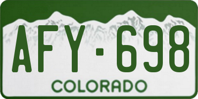 CO license plate AFY698