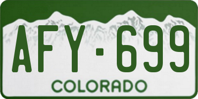 CO license plate AFY699