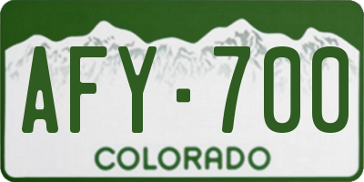 CO license plate AFY700