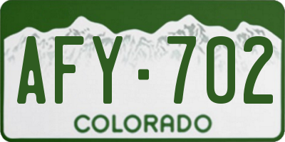 CO license plate AFY702