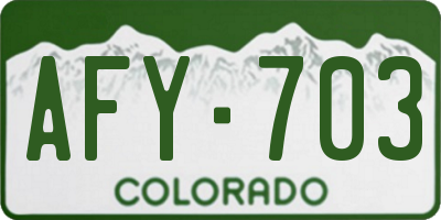 CO license plate AFY703