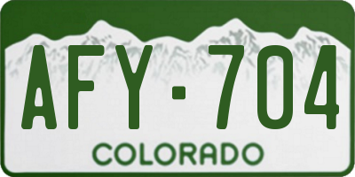 CO license plate AFY704