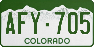 CO license plate AFY705