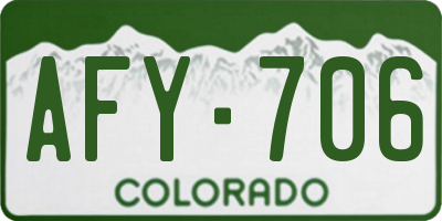 CO license plate AFY706