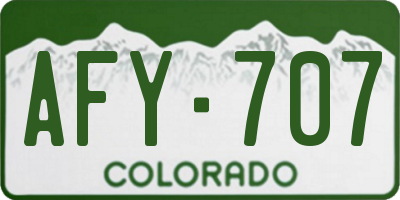 CO license plate AFY707