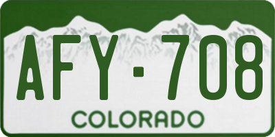 CO license plate AFY708