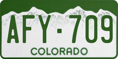CO license plate AFY709