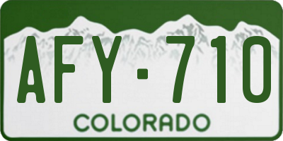 CO license plate AFY710