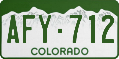 CO license plate AFY712