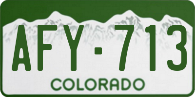 CO license plate AFY713