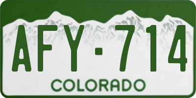 CO license plate AFY714