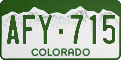 CO license plate AFY715
