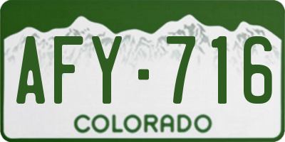 CO license plate AFY716