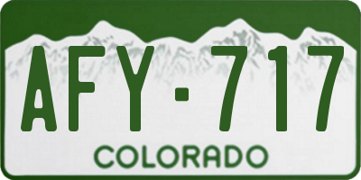 CO license plate AFY717