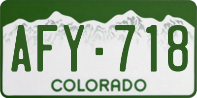 CO license plate AFY718