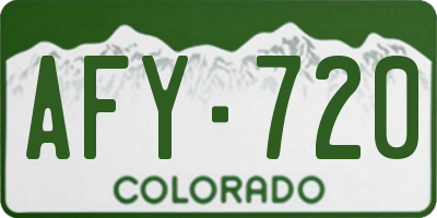 CO license plate AFY720