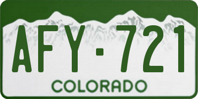 CO license plate AFY721