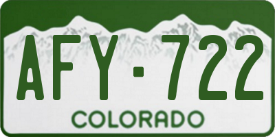 CO license plate AFY722