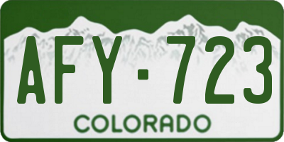 CO license plate AFY723