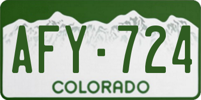 CO license plate AFY724