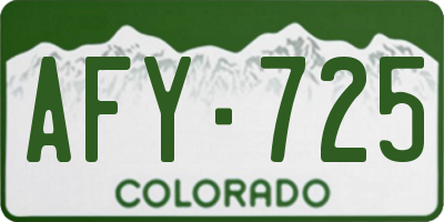 CO license plate AFY725