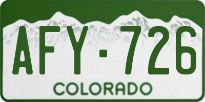 CO license plate AFY726