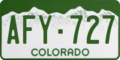 CO license plate AFY727