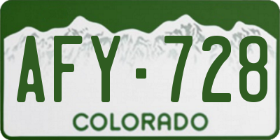 CO license plate AFY728