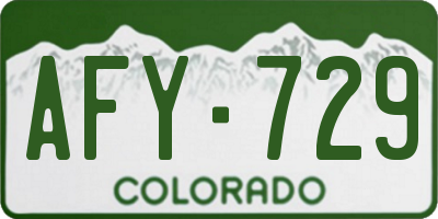 CO license plate AFY729