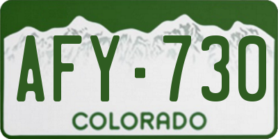 CO license plate AFY730