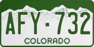 CO license plate AFY732