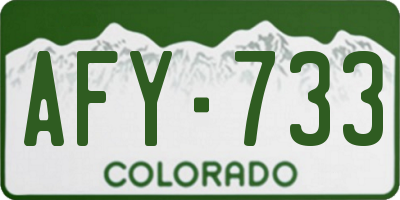 CO license plate AFY733