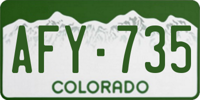 CO license plate AFY735
