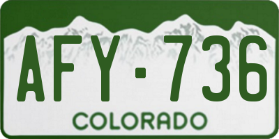 CO license plate AFY736