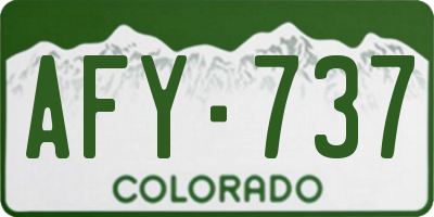 CO license plate AFY737