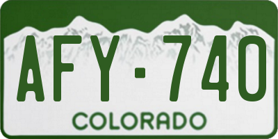 CO license plate AFY740