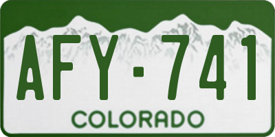 CO license plate AFY741