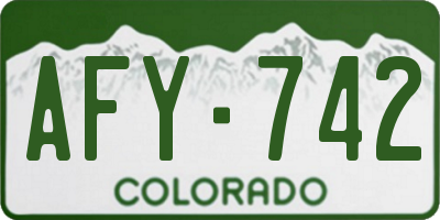 CO license plate AFY742