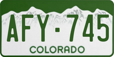 CO license plate AFY745