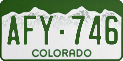 CO license plate AFY746