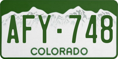 CO license plate AFY748