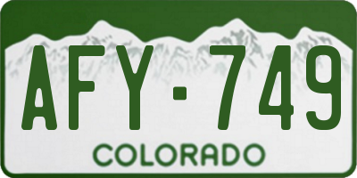 CO license plate AFY749