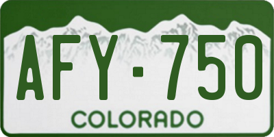 CO license plate AFY750