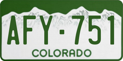 CO license plate AFY751