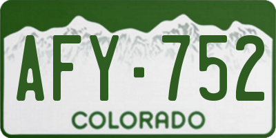 CO license plate AFY752