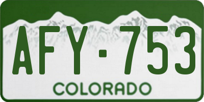 CO license plate AFY753