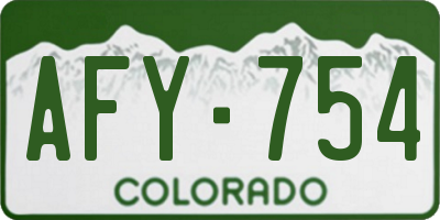 CO license plate AFY754