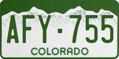 CO license plate AFY755