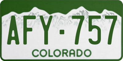 CO license plate AFY757