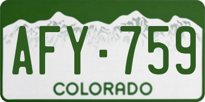 CO license plate AFY759